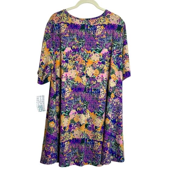 LuLaRoe Perfect T Womens Top 2XL Multicolor Abstract Floral Print Scoop Neck - Picture 3 of 6